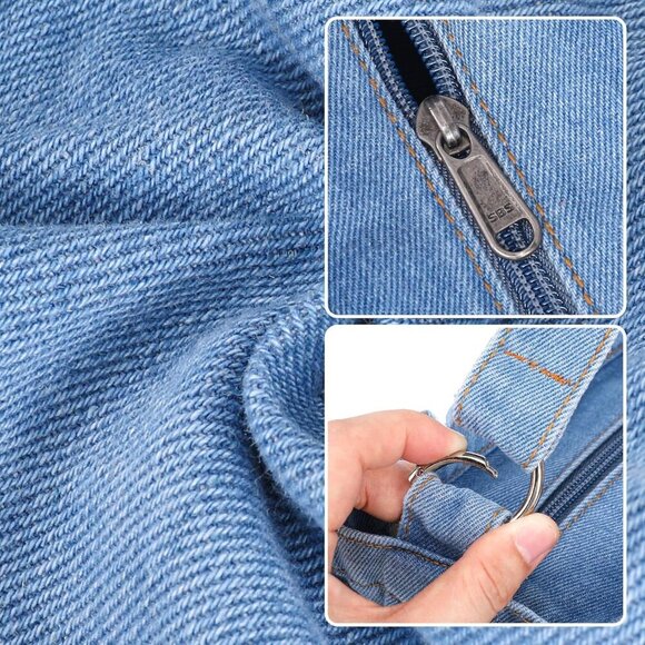 Denim Tote Purse for Women Large Crossbody Shoulder Bag Multi-use Gift - Picture 5 of 6